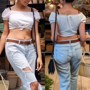 EUC H&M XS White Crop Top